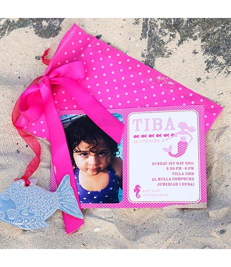 Mermaid Under the Sea Birthday Party Printable Photo Invitation - Pink